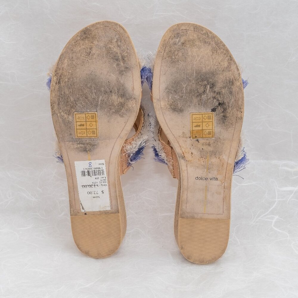 Dolce Vita Blue and White Fringe Sandals - Picture 4 of 4